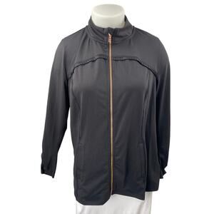 Livi Women's Black Full Zip High Neck Long Sleeve Bomber Coat Jacket Size 14/16